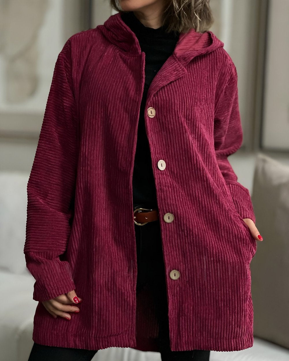 Cordia | Cozy Corduroy Hooded Jacket