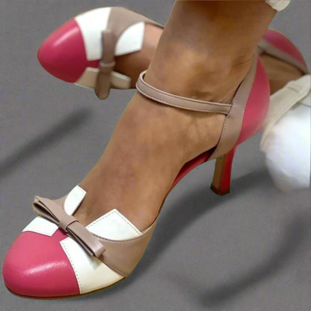 Bellarosa - Colorful orthopedic sandals with bow and strap, round toe