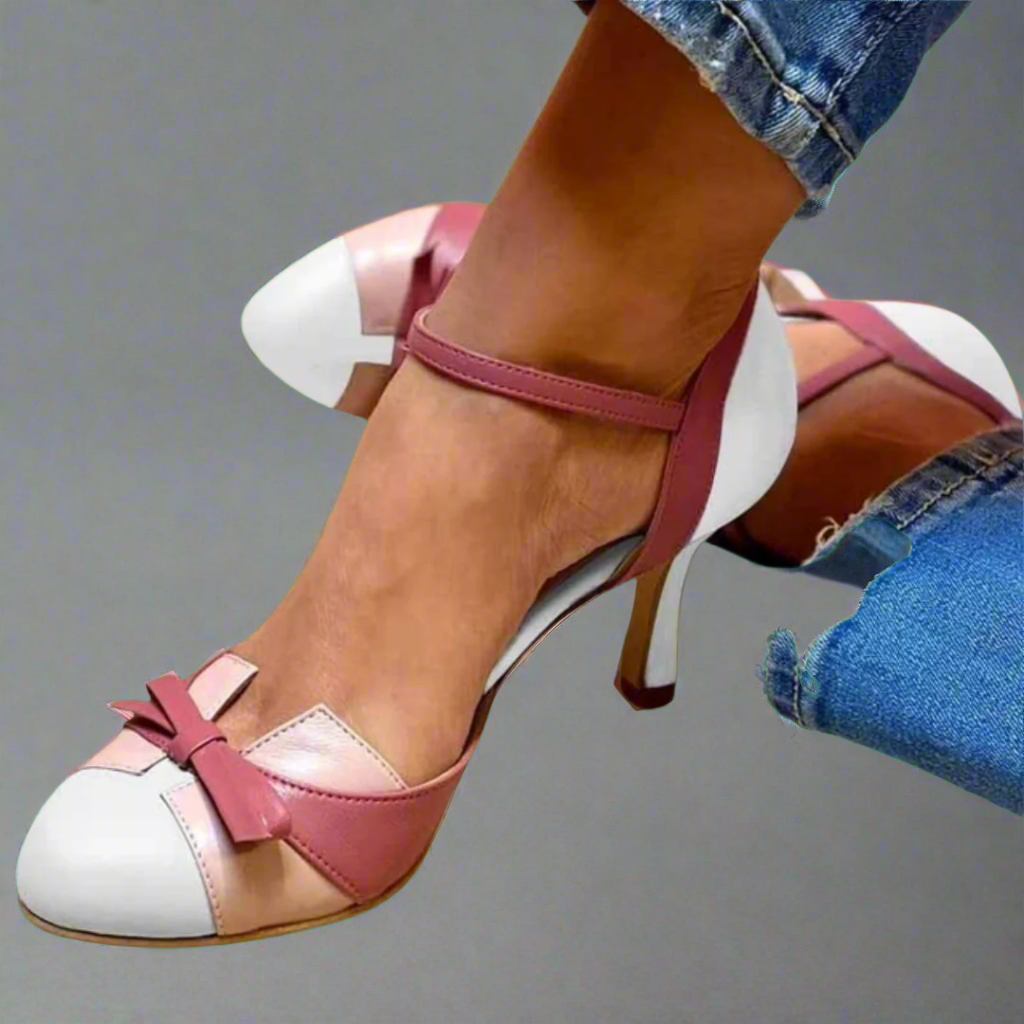 Bellarosa - Colorful orthopedic sandals with bow and strap, round toe