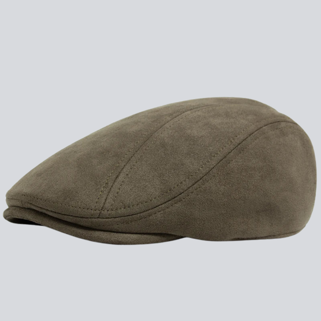 Alfred | Suede classic flat cap (Army Green)