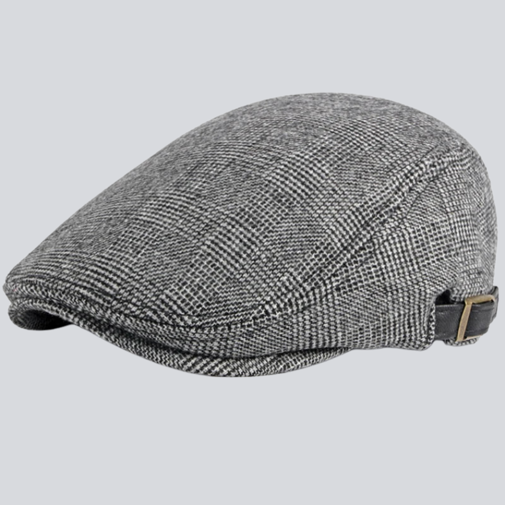 Harris | Wool herringbone flat cap (Light Gray)