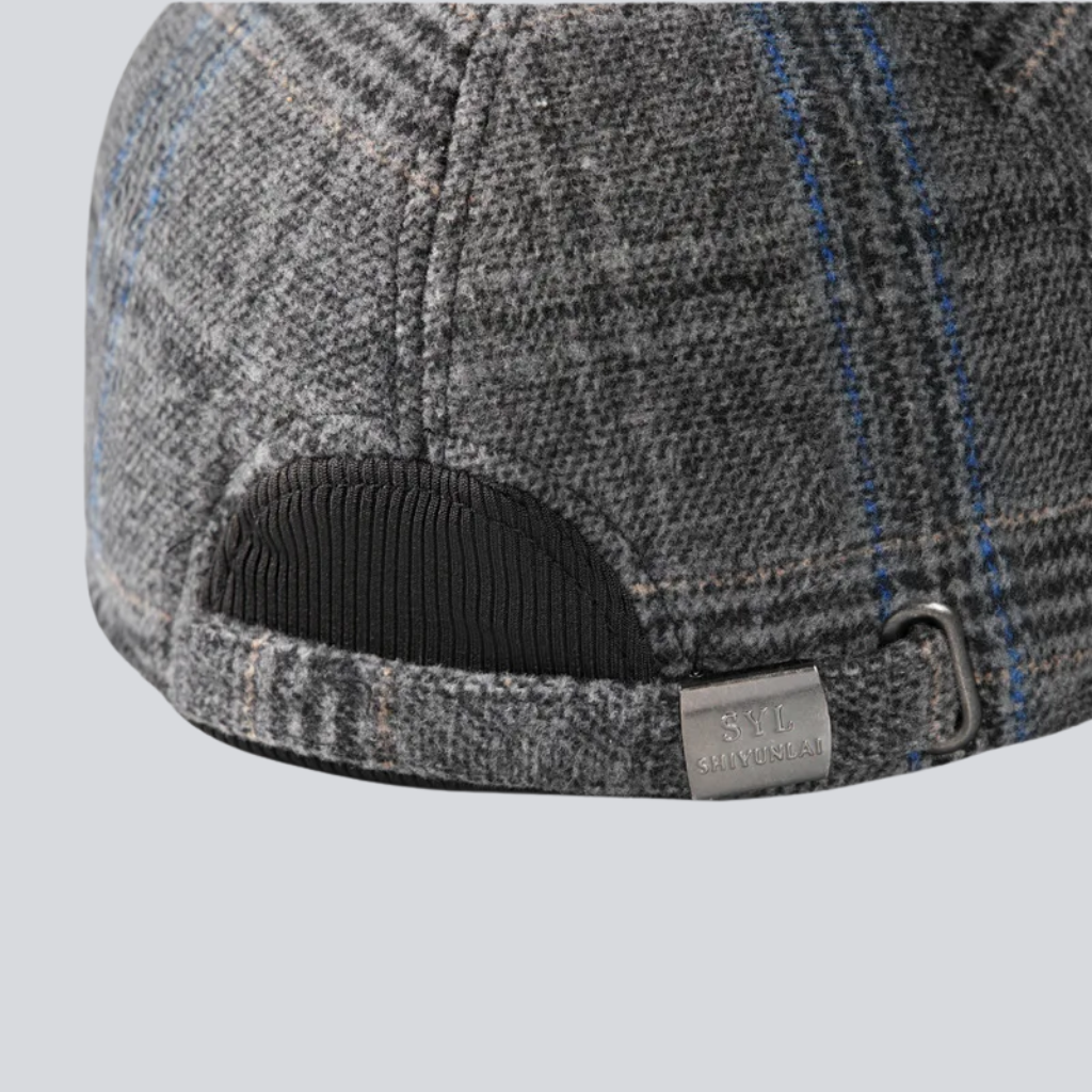 Steven | Wool heritage plaid cap (Dark Gray)