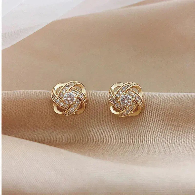 Floral Spiral Cross Earrings