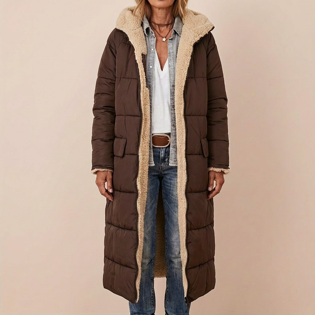 Monroe™ Sherpa Two in One Lined Long Puffer Coat