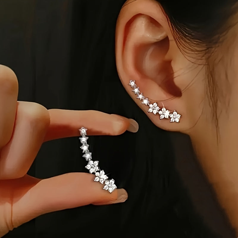 Luxury Floral Rhinestone Earrings