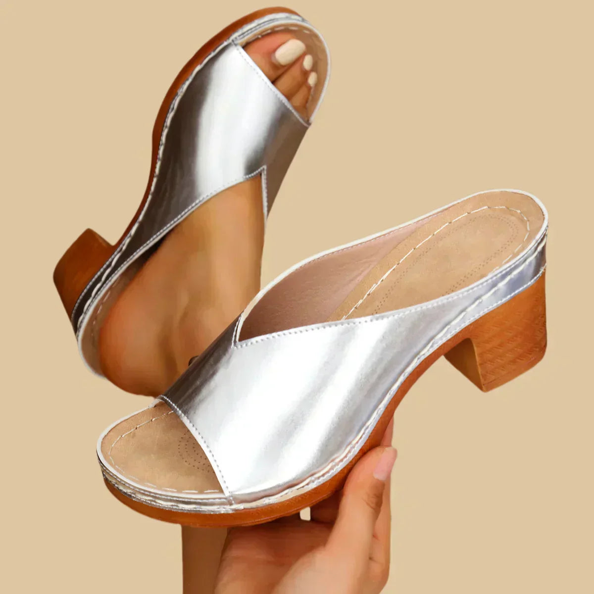 Navy™ | Orthopedic Sandals with Thick Heels