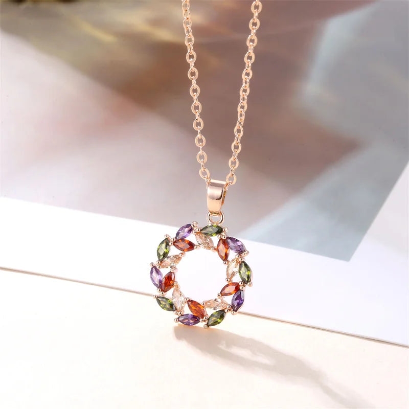 Shining Rainbow Charm Necklace