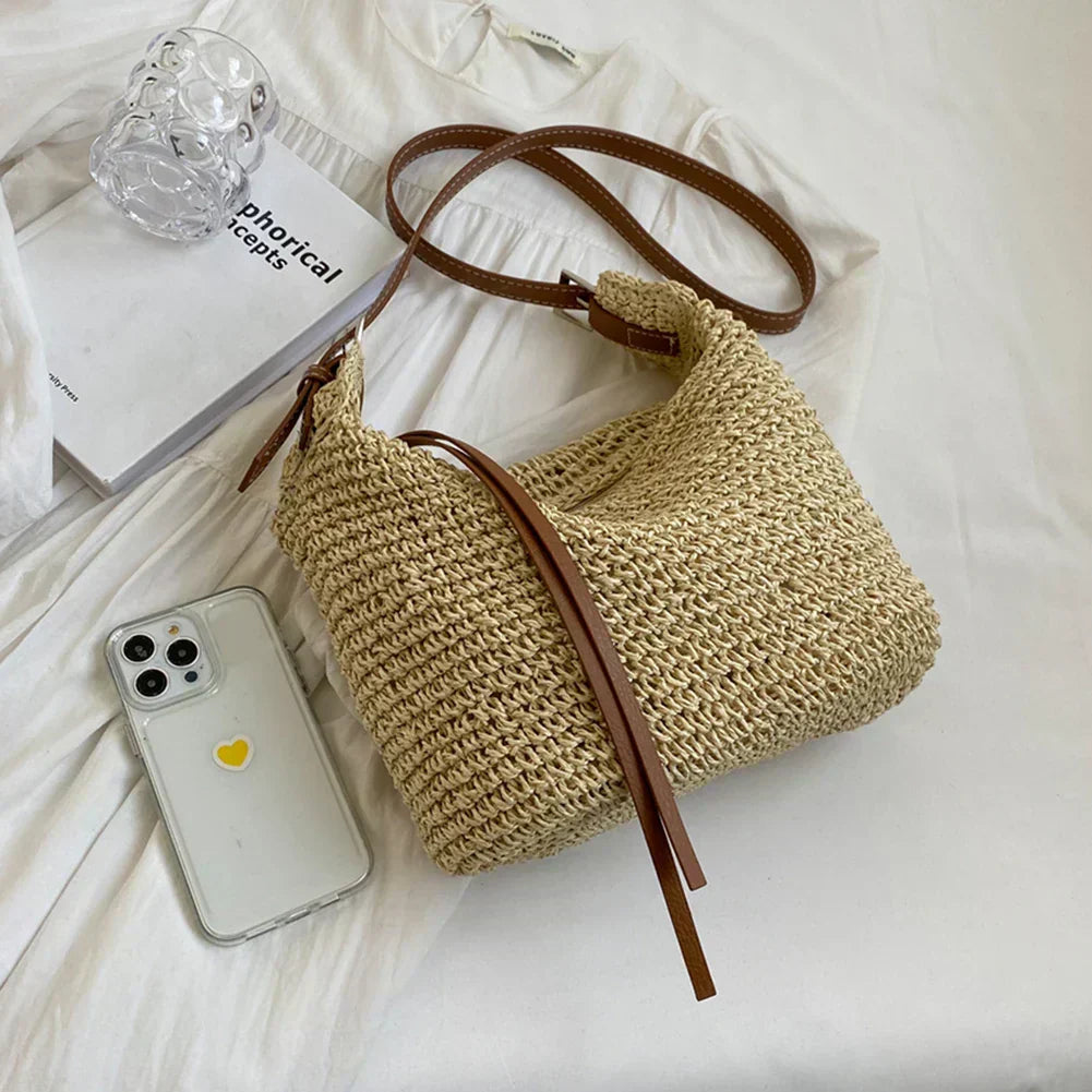 Lucy | Woven Structured Shoulder Bag
