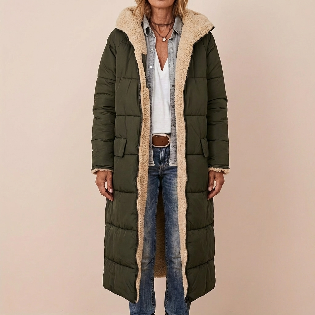Monroe™ Sherpa Two in One Lined Long Puffer Coat