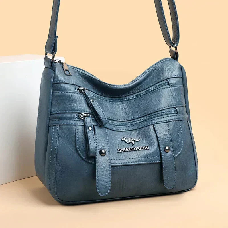 Grace | Chic Retro Multi-Pocket PU Leather Handbag