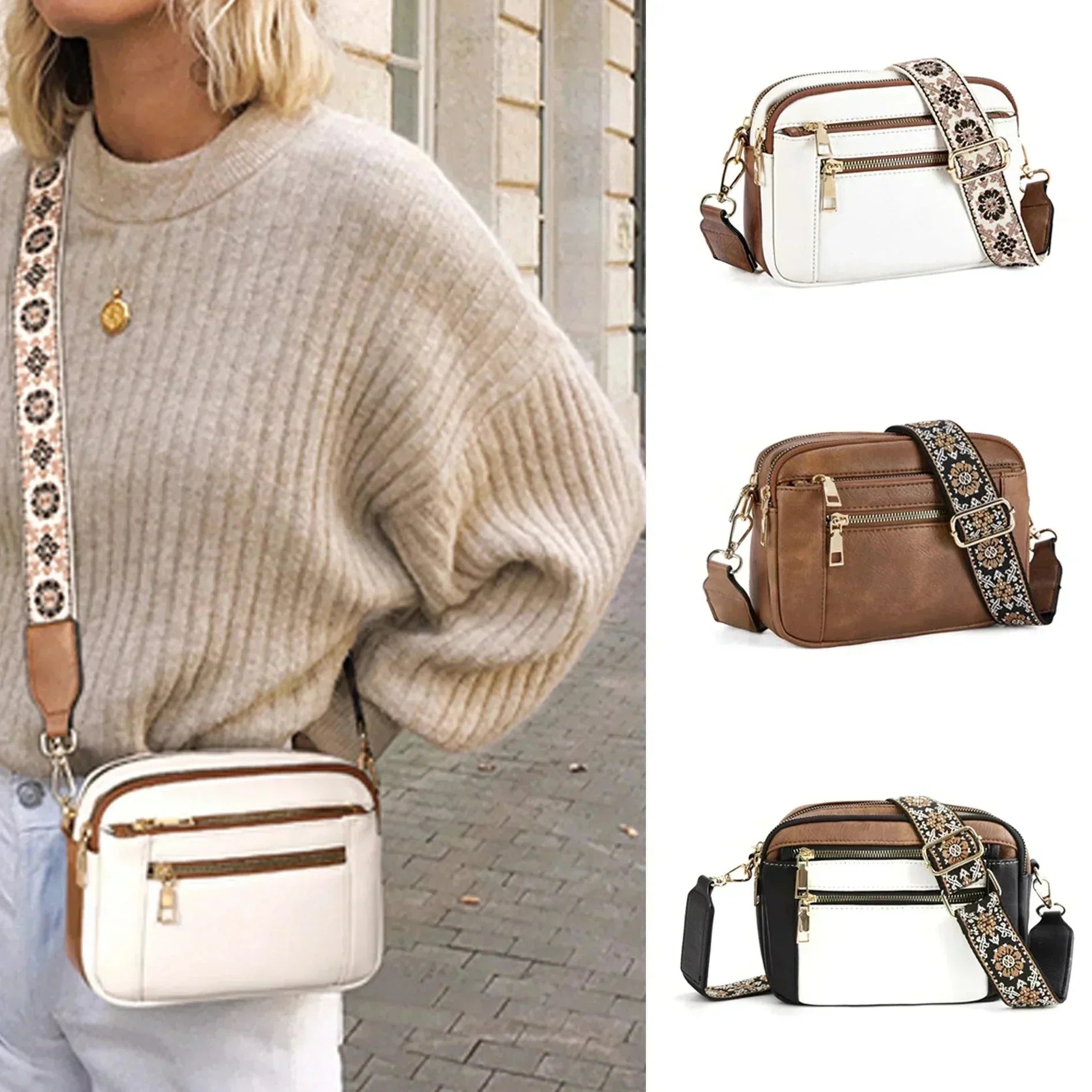 Olivia | Versatile Crossbody Bag with Adjustable Colorful Strap