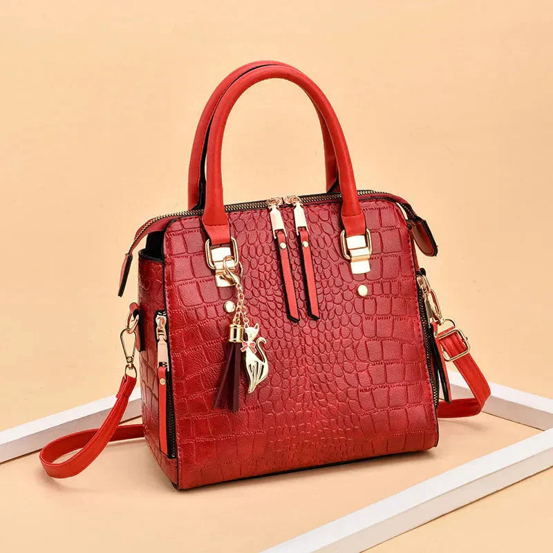 Isla | Premium Crocodile-Embossed Leather Handbag