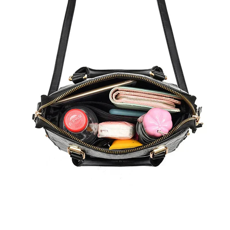 Isla | Premium Crocodile-Embossed Leather Handbag