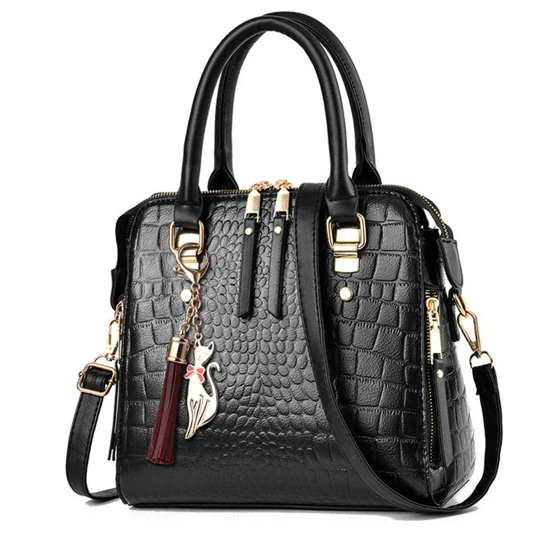 Isla | Premium Crocodile-Embossed Leather Handbag