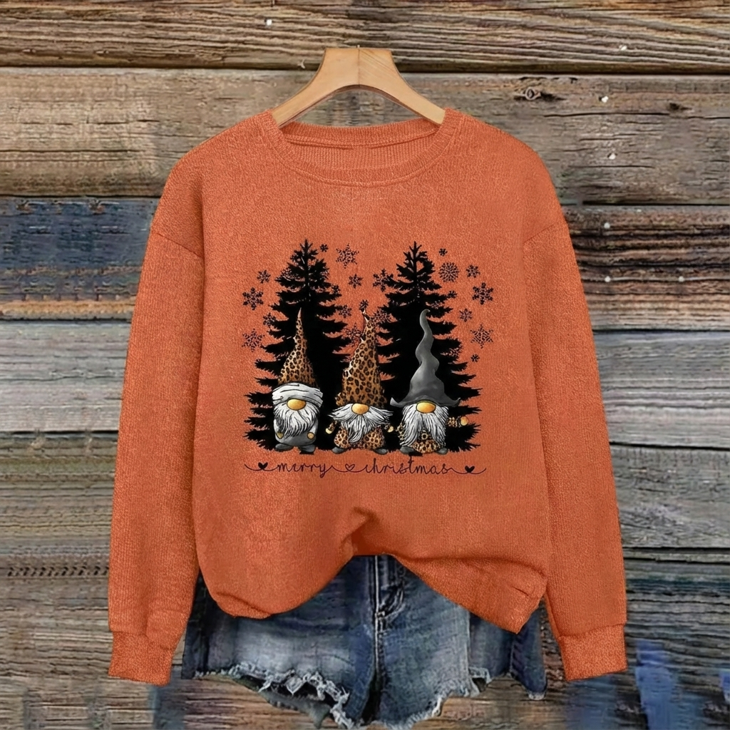 Monroe™ Cozy Leopard Gnome Christmas Sweater