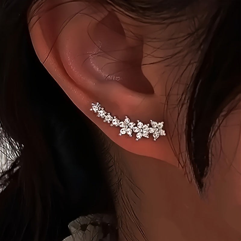Luxury Floral Rhinestone Earrings