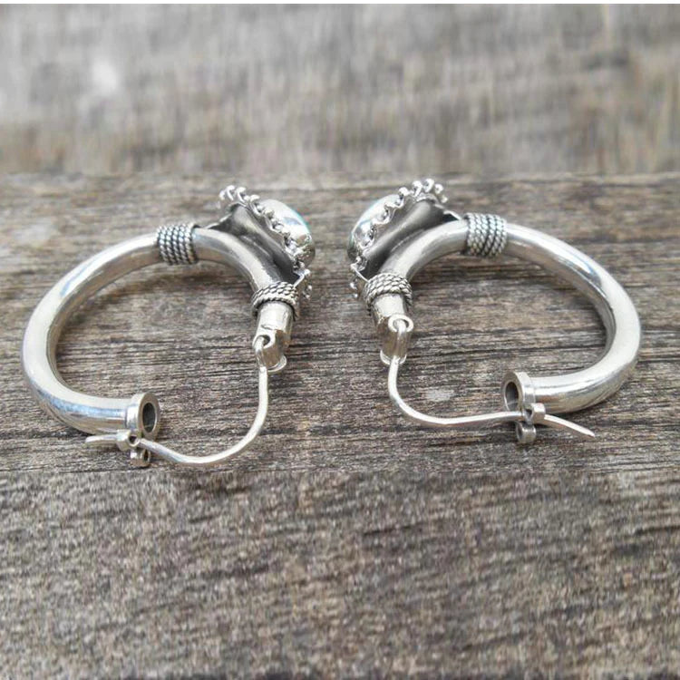Elegant Turquoise Retro-Inspired Earrings