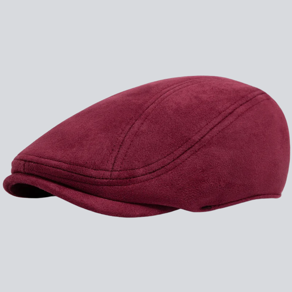 Clyde | Suede classic flat cap (Wine Red)