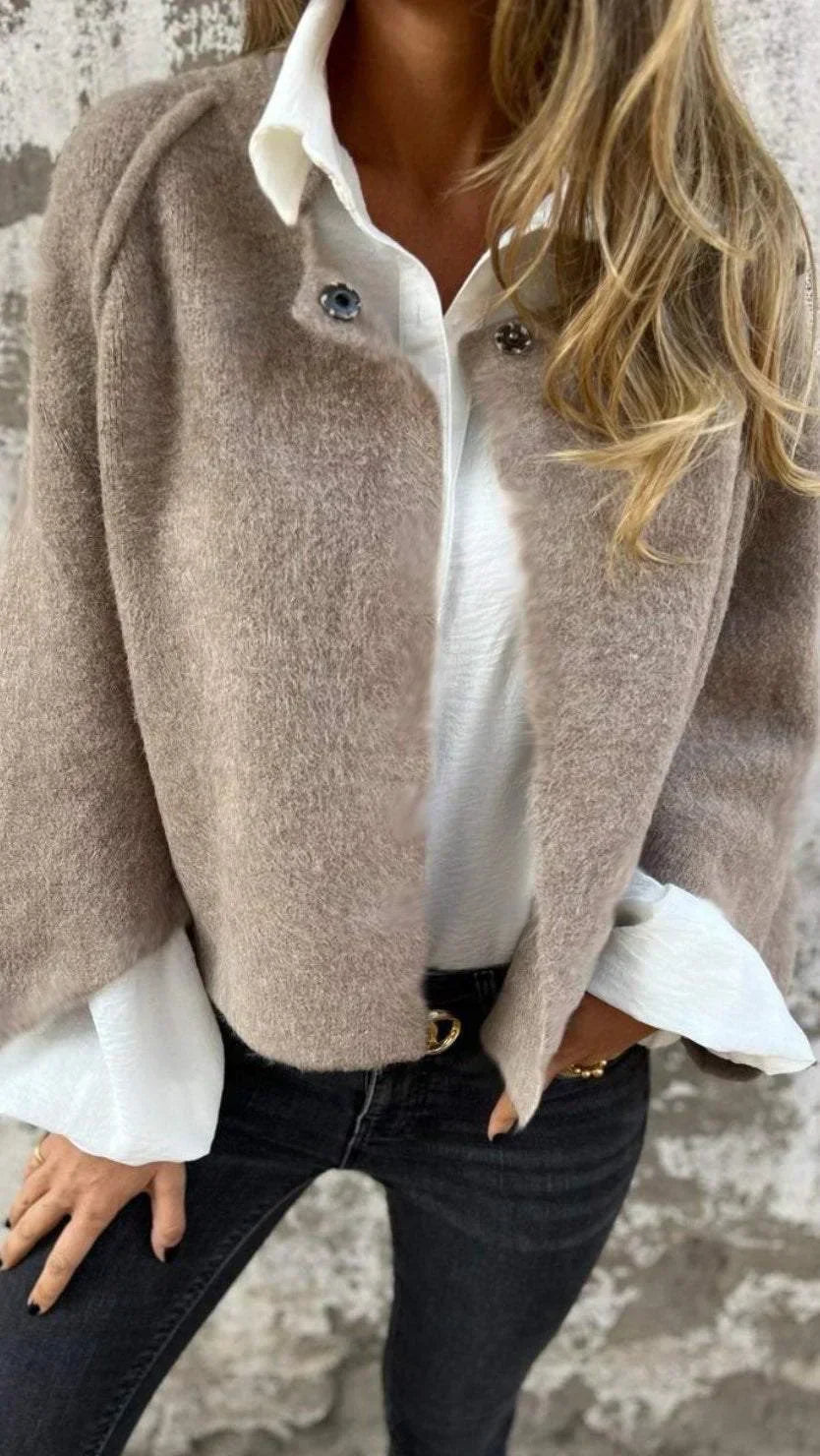 Celeste | Wool Coat with Round Neckline