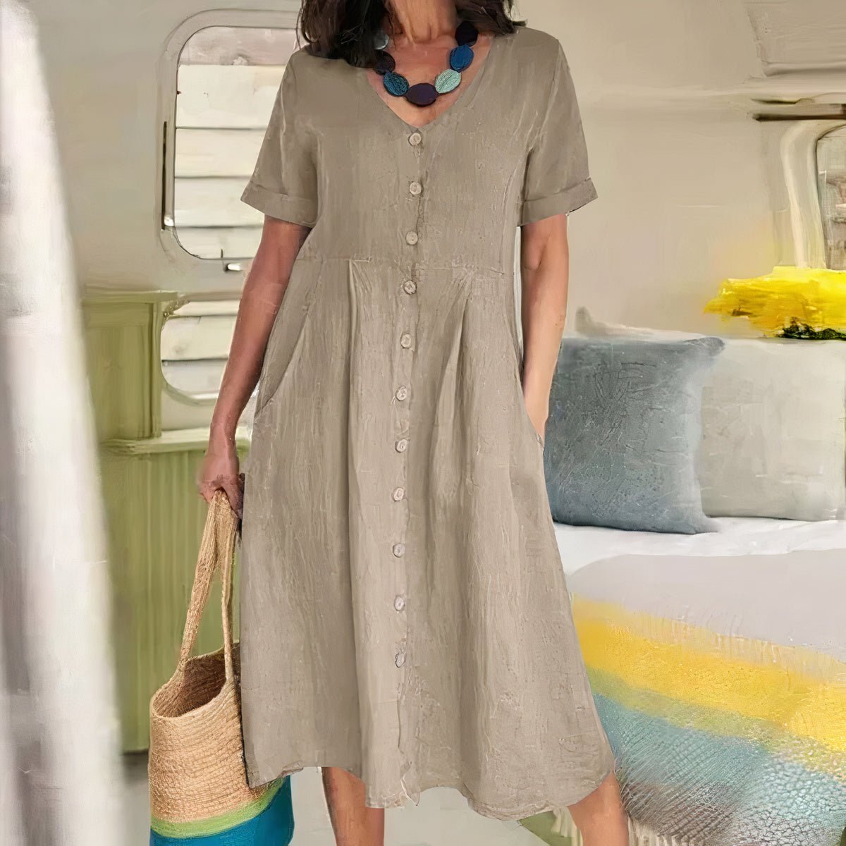 Natalie | Graceful Button Dress