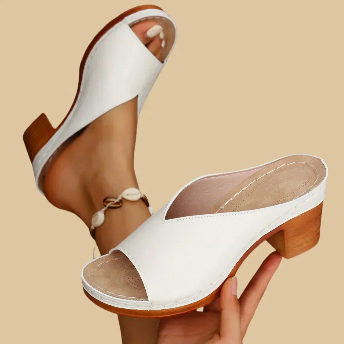 Navy™ | Orthopedic Sandals with Thick Heels
