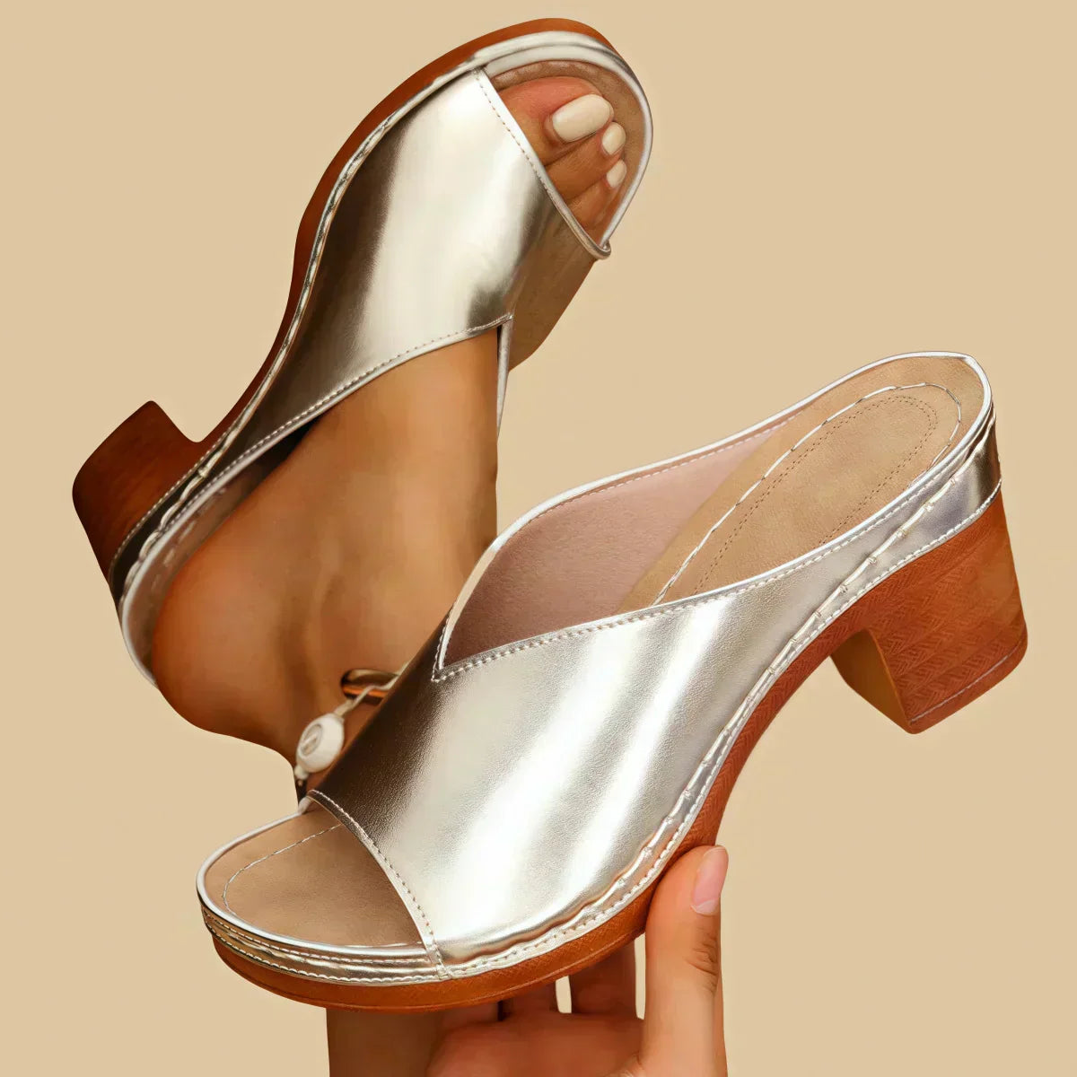 Navy™ | Orthopedic Sandals with Thick Heels