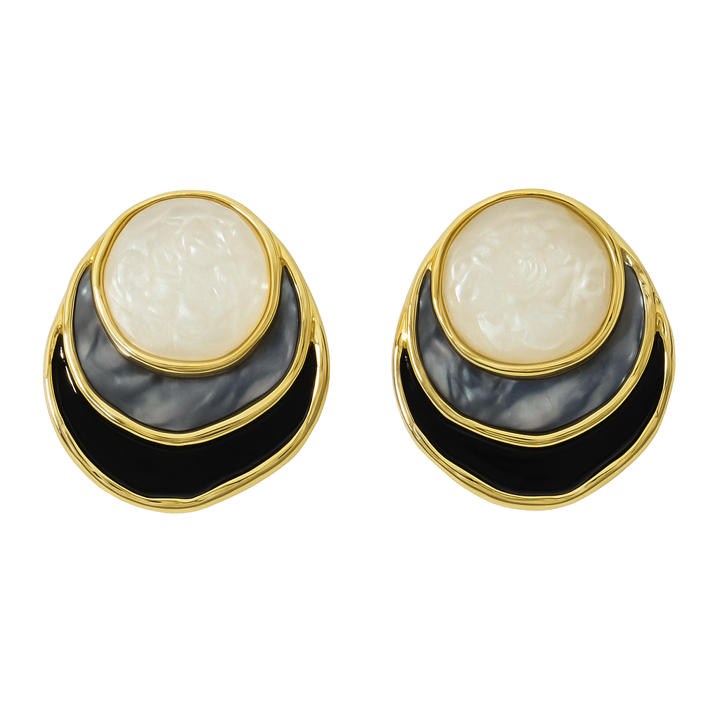 Ocean Hand-Painted Layered Hoop Earrings