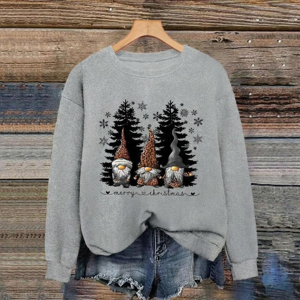 Monroe™ Cozy Leopard Gnome Christmas Sweater