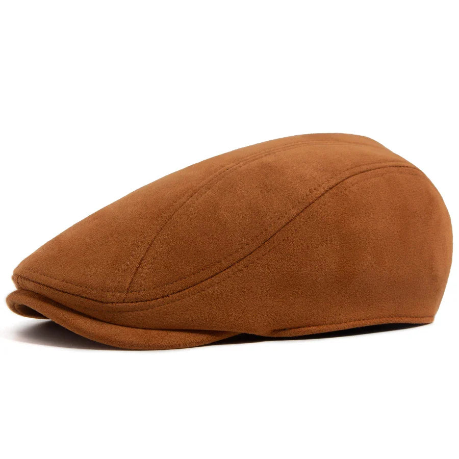 Earl | Suede classic flat cap (Light Brown)