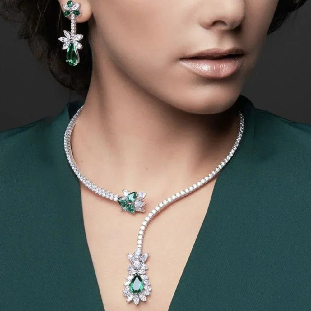 Vintage Emerald Blossom Necklace