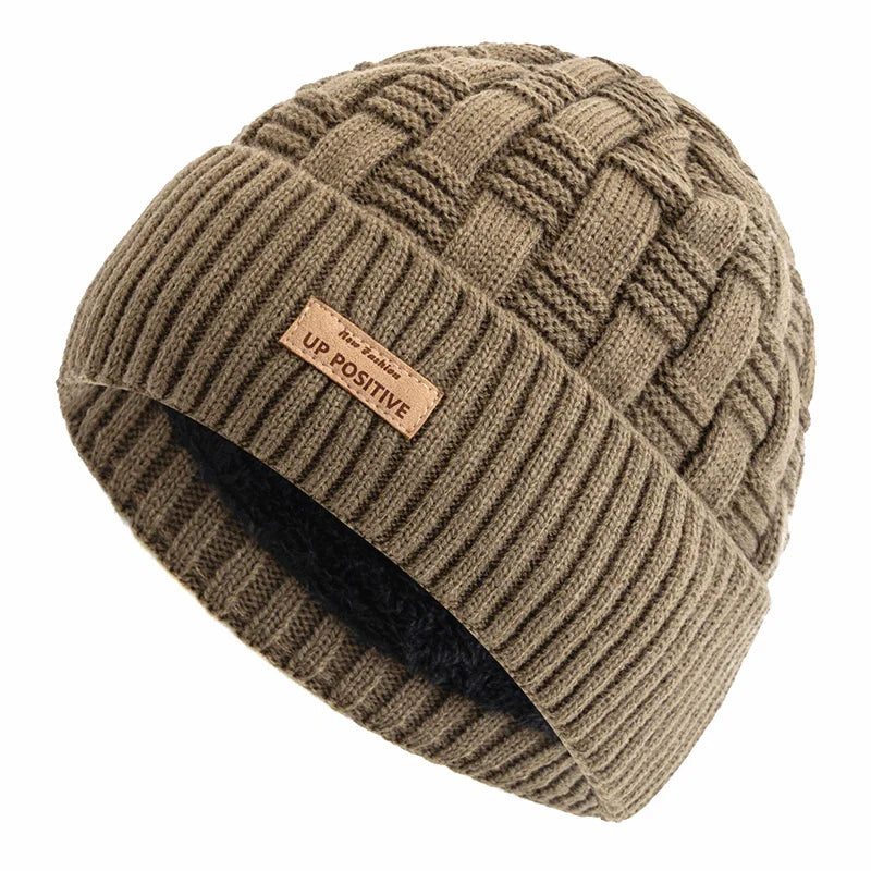 Glenn | Woven knit beanie (Khaki)