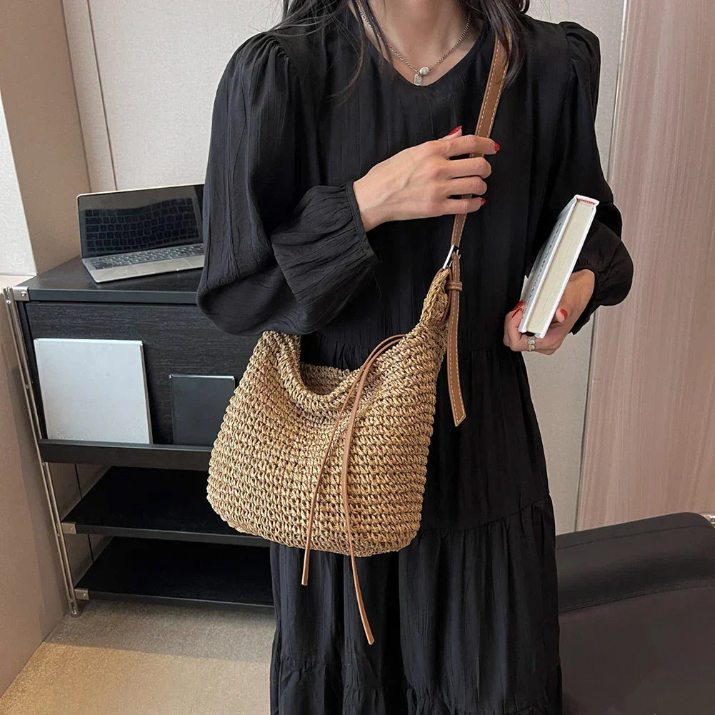 Lucy | Woven Structured Shoulder Bag