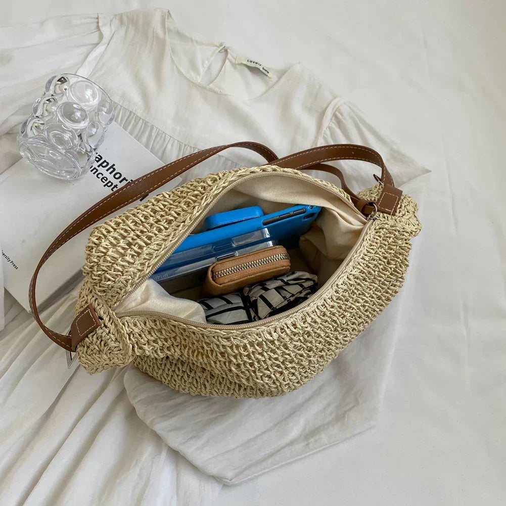 Lucy | Woven Structured Shoulder Bag