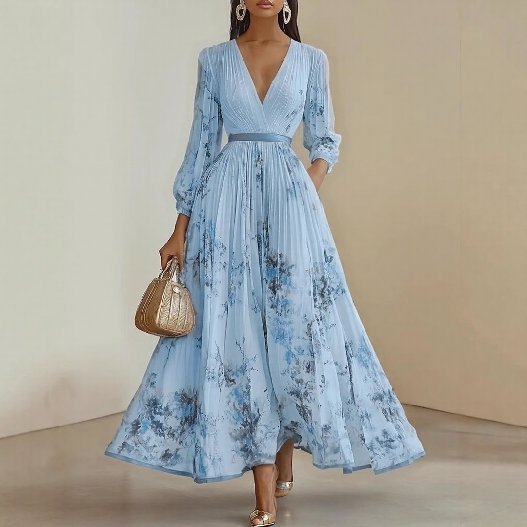Hayden Milano | Elegant Pleated Maxi Dress