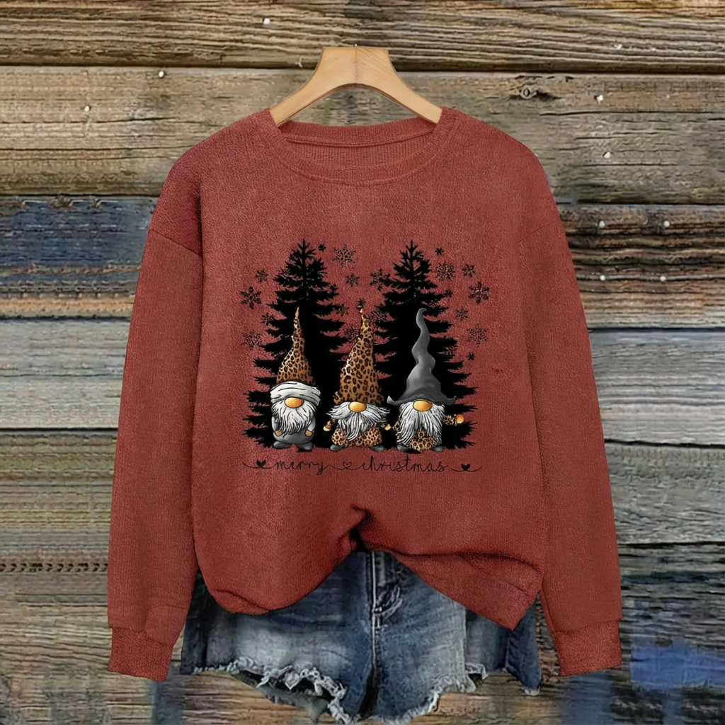 Monroe™ Cozy Leopard Gnome Christmas Sweater