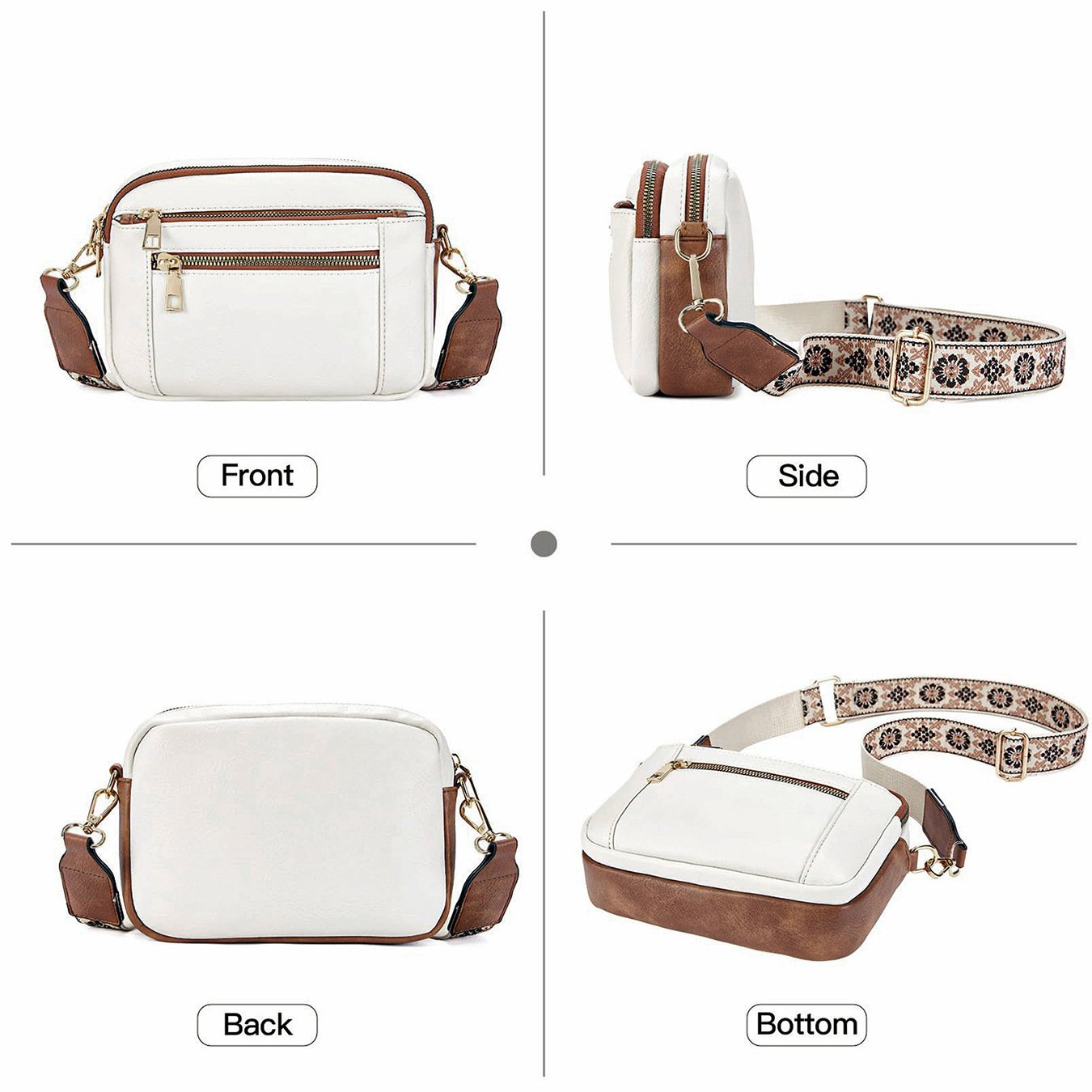 Ivy | Stylish Crossbody Bag with Adjustable Patterned Strap