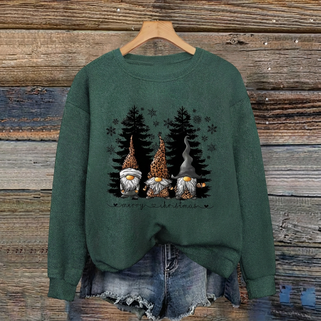 Monroe™ Cozy Leopard Gnome Christmas Sweater